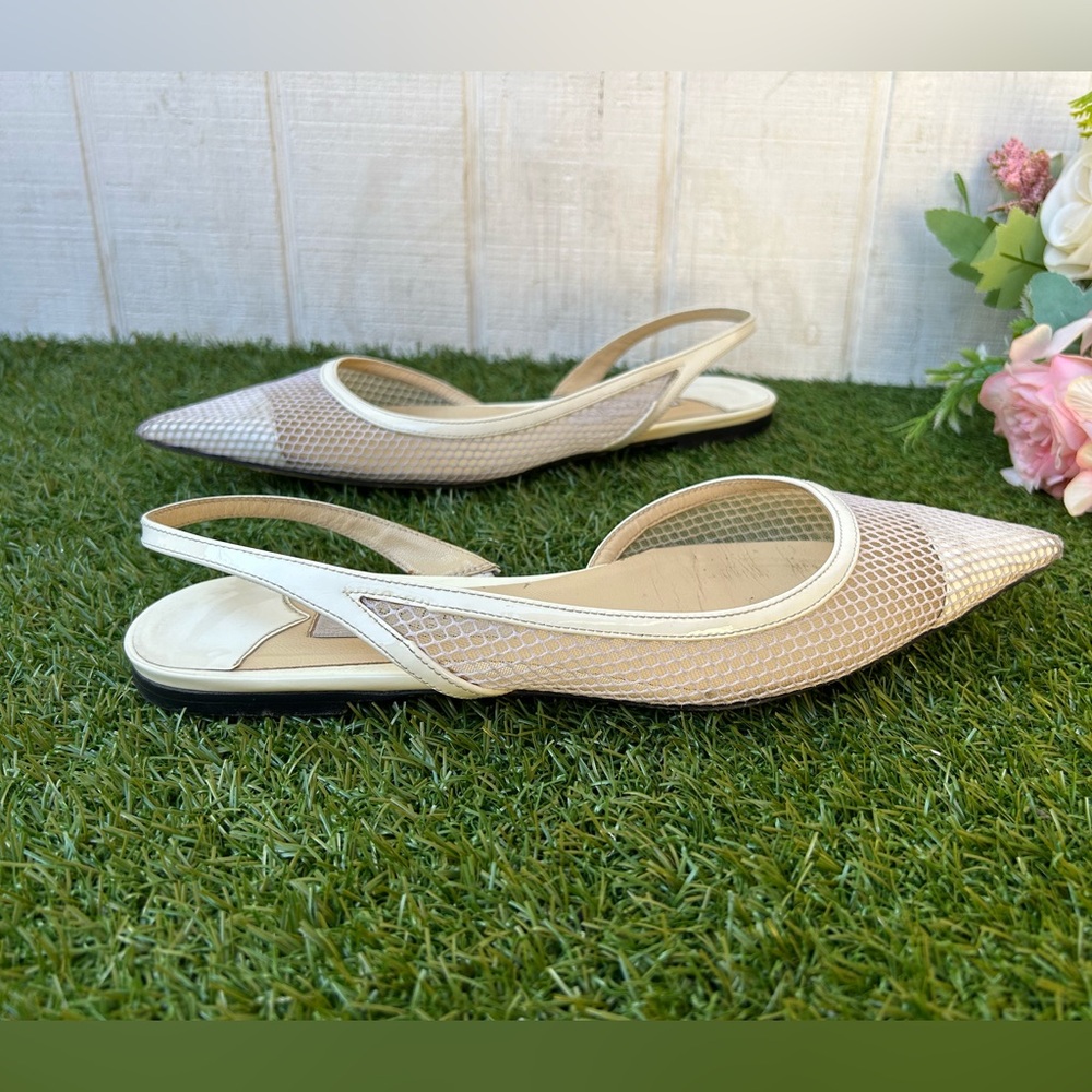 Jimmy Choo
White Mesh Fetto Slingback Flat women size 9 preowned - Picture 12 of 16
